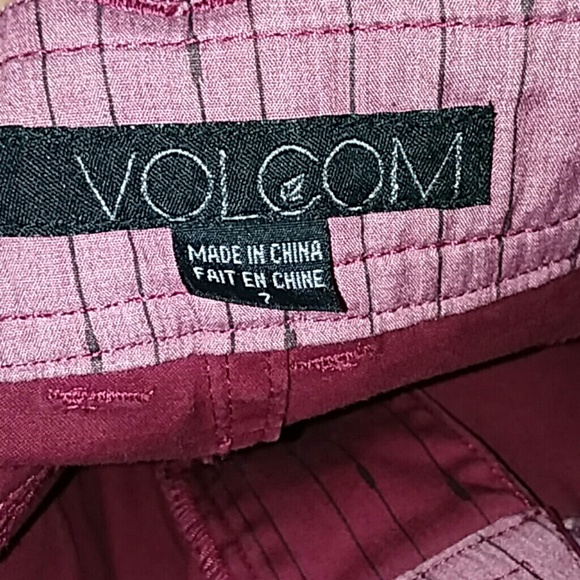 Volcom wine/burgandy dress trousers/pants size 7 - Picture 3 of 6